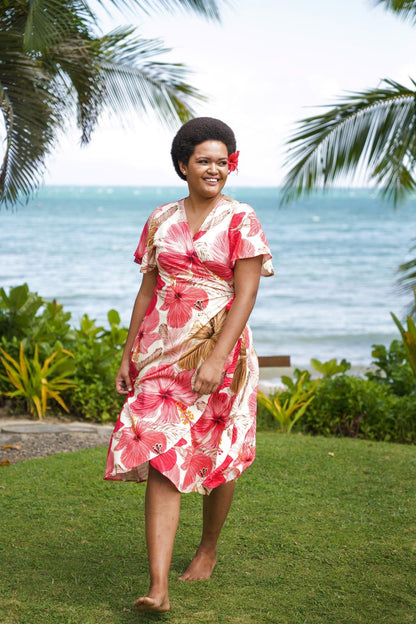 Blooming Hibiscus - Wrap Dress