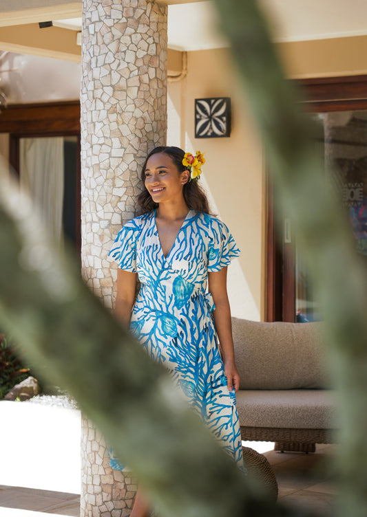 Deep Ocean - Wrap Dress