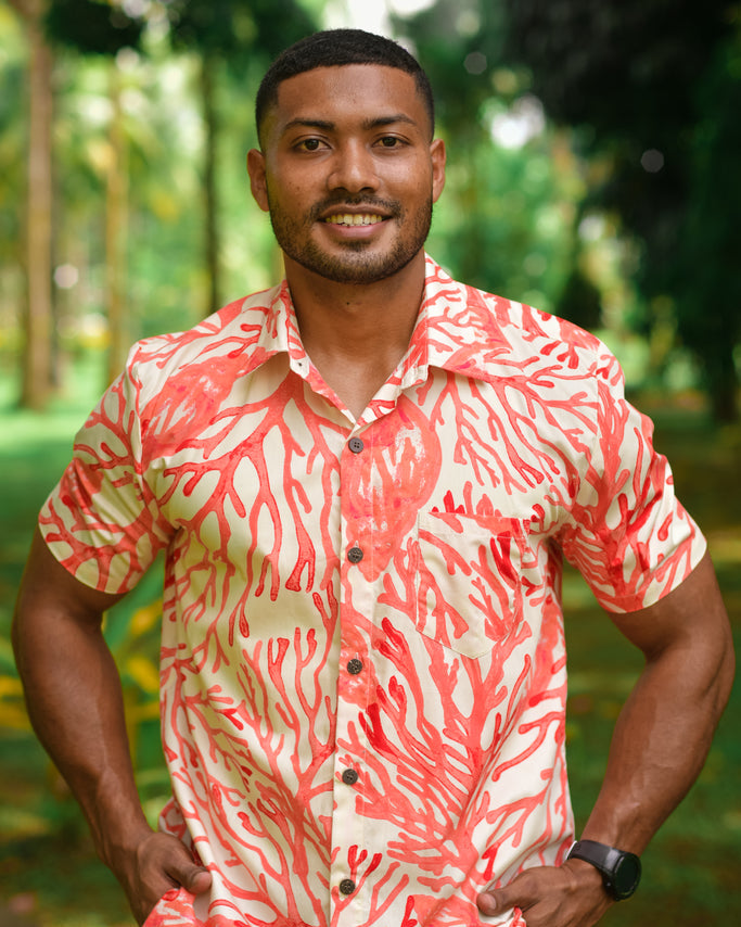 Men's Shirt - Deep Ocean Print - Malia Fiji